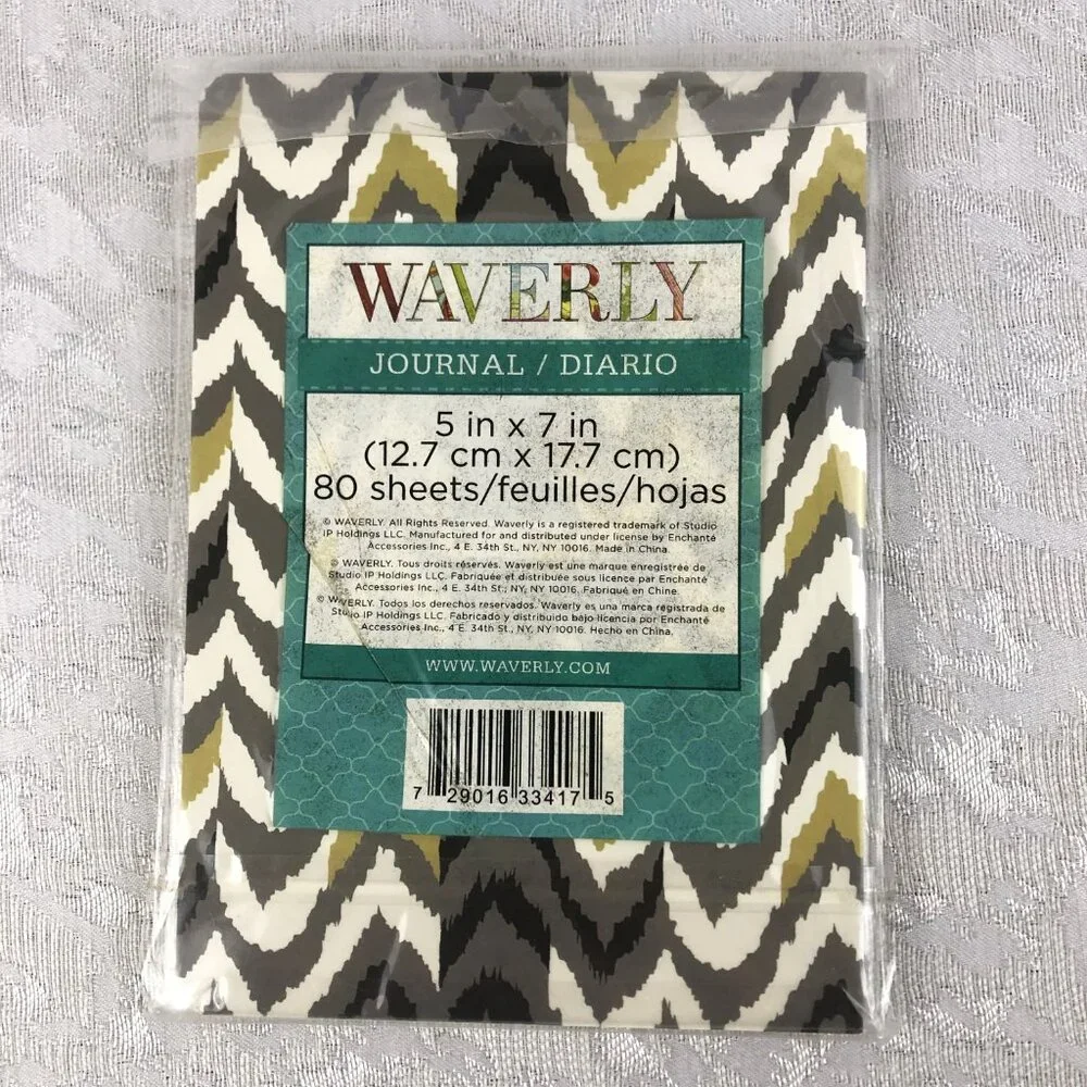 Waverly Notecards & Journals Camo Gray-Gold-Black (Set of 12 Cards & 3 Journals)